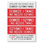 Plakat metalowy "Dobrze, szybko, tanio" 