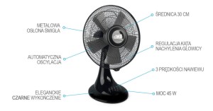 Wentylator biurkowy AirCoolic DF3003B