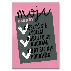 Plakat metalowy "Moje zasady"