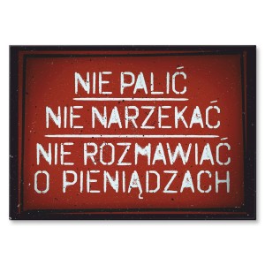 Plakat metalowy "Nie palić"
