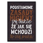 Plakat metalowy "Podstawowe zasady higieny"