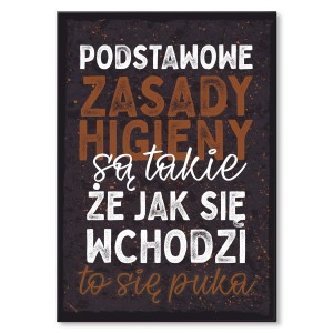Plakat metalowy "Podstawowe zasady higieny"