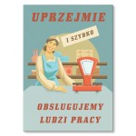 Plakat metalowy "Ludzie pracy"