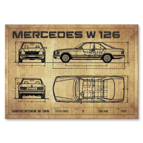 Blacha metalowa - Mercedes W126.jpg