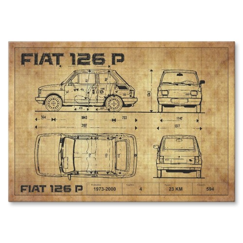 Blacha metalowa - Fiat 126p Drawing.jpg