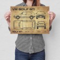 Blacha Metalowa - VW Golf GTI drawing M.jpg
