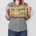 Blacha Metalowa - VW Golf GTI drawing S.jpg