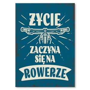 Plakat metalowy "Życie na rowerze"
