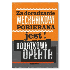Plakat metalowy "Za doradzanie"