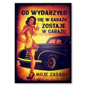 Plakat metalowy "Moje zasady - Dziewczyna"