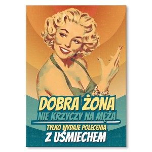 Plakat metalowy "Żona z uśmiechem"