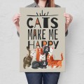 Blacha metalowa - Cats make me happy L.jpg