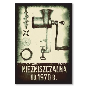 Plakat metalowy "Maszynka PRL"