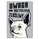 Plakat metalowy "Złośliwy pies"