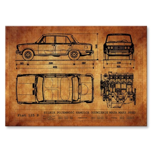 Blacha metalowa - FIAT 125P RYSUNEK.jpg