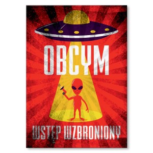 Plakat metalowy "Obcym wstęp wzbroniony"