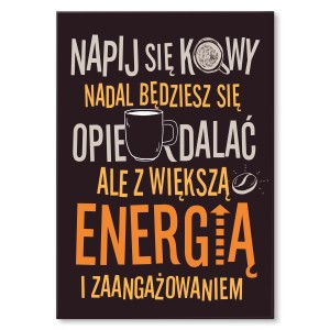 Plakat metalowy "Napij się kawy" 