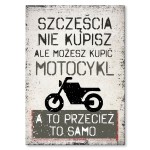 Plakat metalowy "SZCZĘŚCIE - MOTOCYKL"
