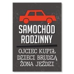 Plakat metalowy "Samochód rodzinny"