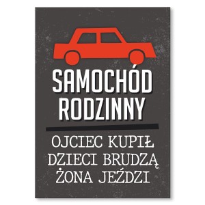 Plakat metalowy "Samochód rodzinny"