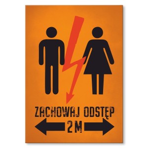 Plakat metalowy "Zachowaj odstęp"