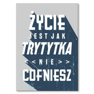 Plakat metalowy "Życie jak trytytka"