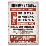 Plakat metalowy "Biurowe zasady"