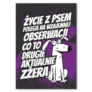 Plakat metalowy "Życie z psem"