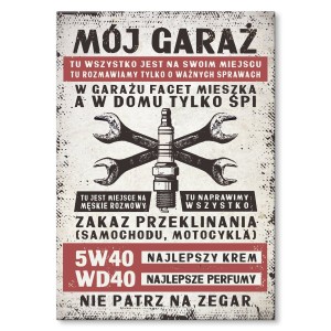 Plakat metalowy "Mój Garaż Świeca"