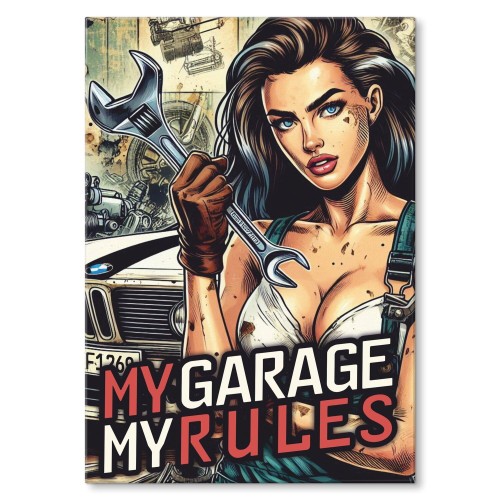 Plakat metalowy - My garage.jpg