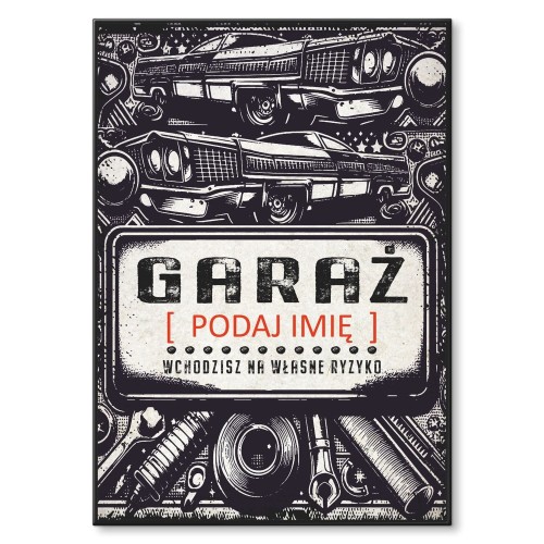Plakat metalowy - Garaż z imieniem.jpg