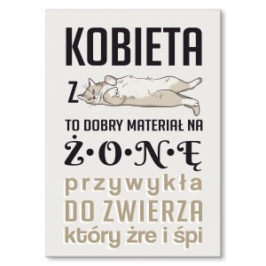 Plakat metalowy "Kobieta z kotem"