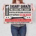 Plakat metalowy - Zasady garażu (pozioma) L.jpg