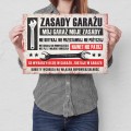 Plakat metalowy - Zasady garażu (pozioma) M.jpg