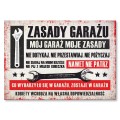 Plakat metalowy - Zasady garażu (pozioma).jpg
