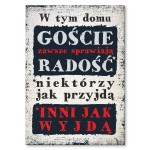 Plakat metalowy "Goście w domu"