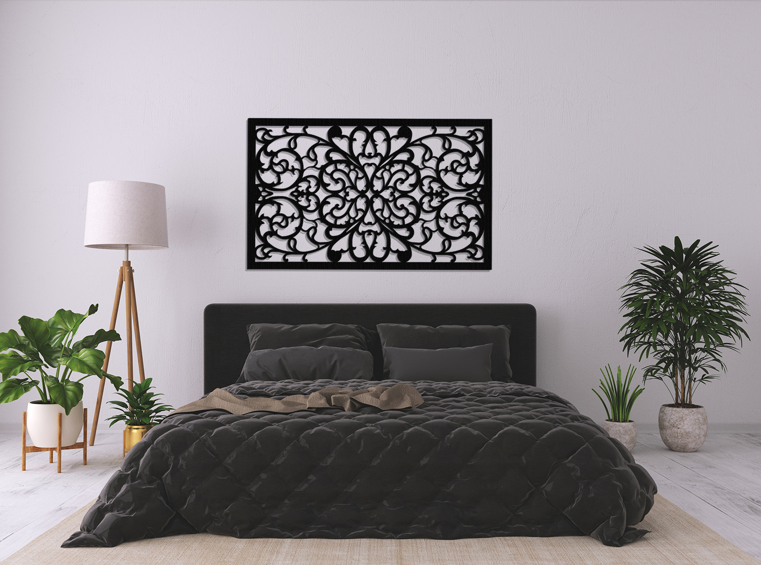 Ozdobny panel ścienny z drewna "Ornament kwiatowy"