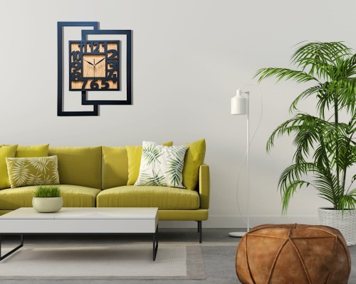 Nowoczesny zegar scienny do wnetrz typu loft 44x56 cm